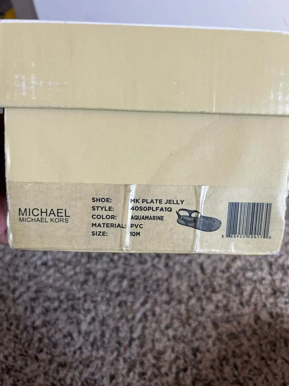 Michael Kors MK Plate Aquamarine Jelly Sandals